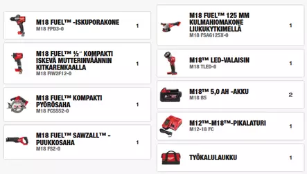 AKKUKONESARJA M18 FPP6H3-502B - Porakoneet ja pulttipyssyt - 4933498659 - 2